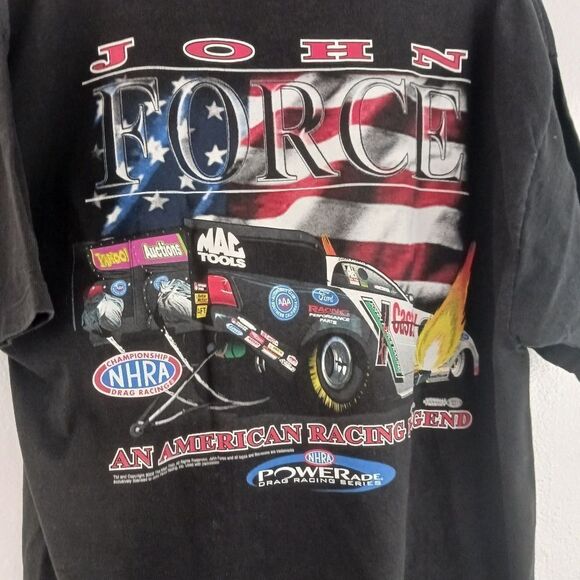 Jerzees Vintage John Force black T-shirt size L - Picture 4 of 5